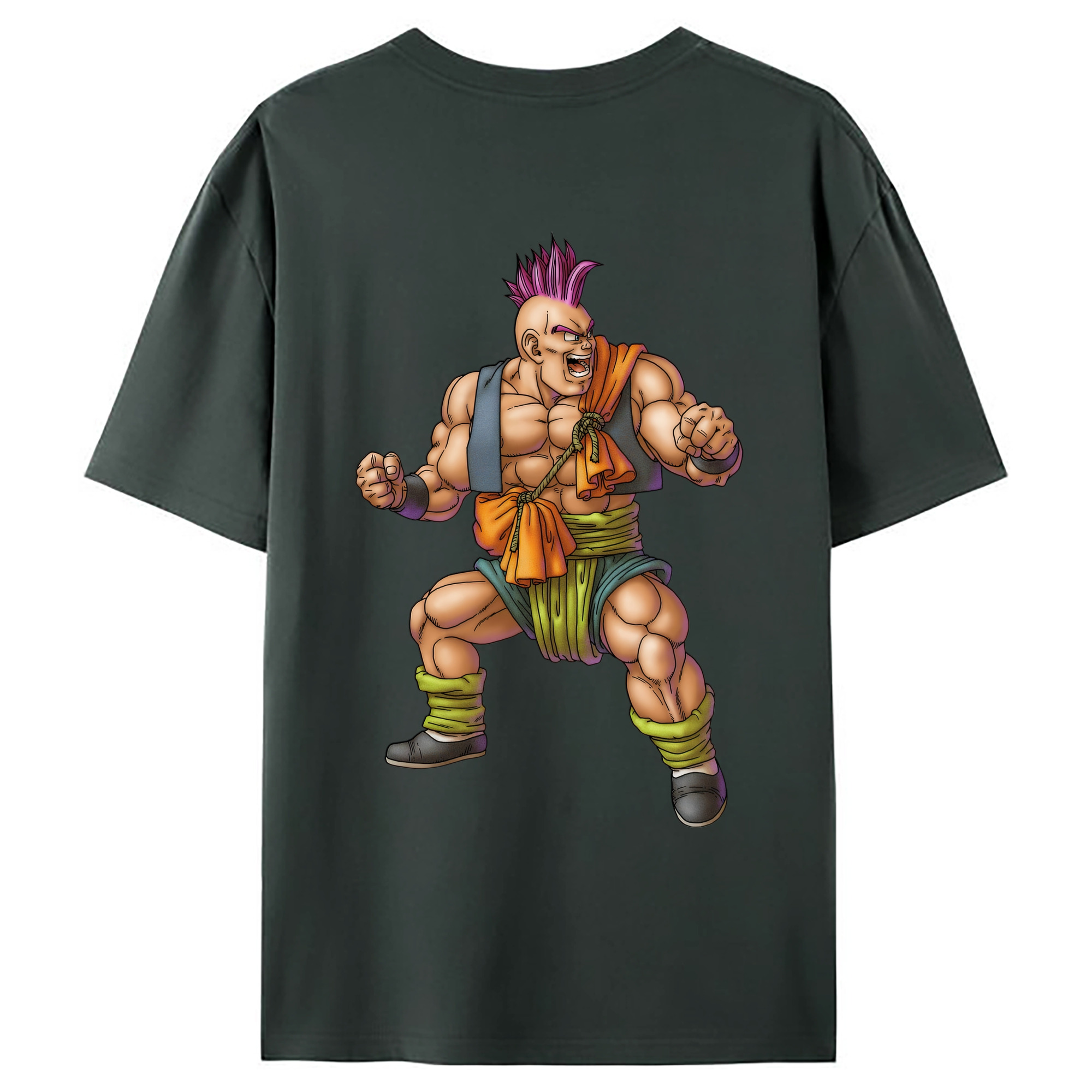 （画像用） ドラゴンクエスト Doragon Kuesuto Dragon Quest 綿100％ メンズ半袖Tシャツ（バックプリント） 通気性